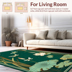 Dragonfly Lotus Pond Nature Scene Rug