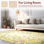 Whimsical Floral Birds In Spring Garden Rug