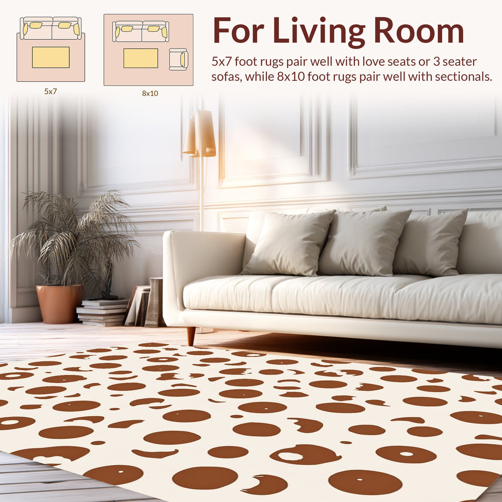 Chic Brown Dot Pattern Rug