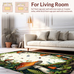 Enchanted Forest Mushroom Butterfly Pattern Rug