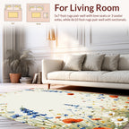 Wildflower Meadow Impressionist Floral Design Rug