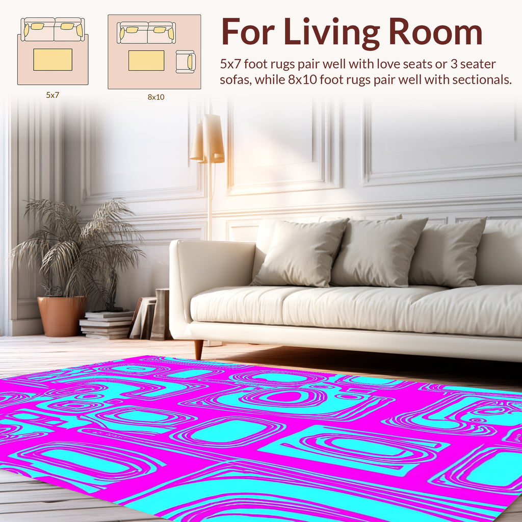Retro Organic Abstract Shape Design Rug
