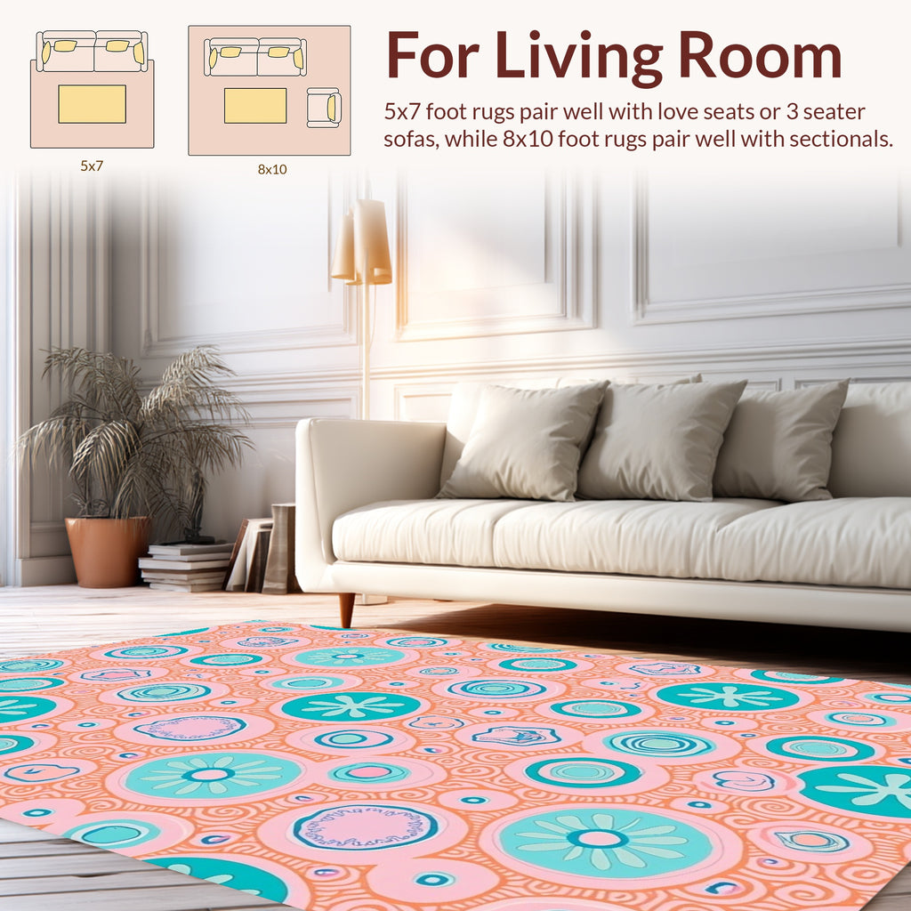 Whimsical Circles Vibrant Pattern Rug
