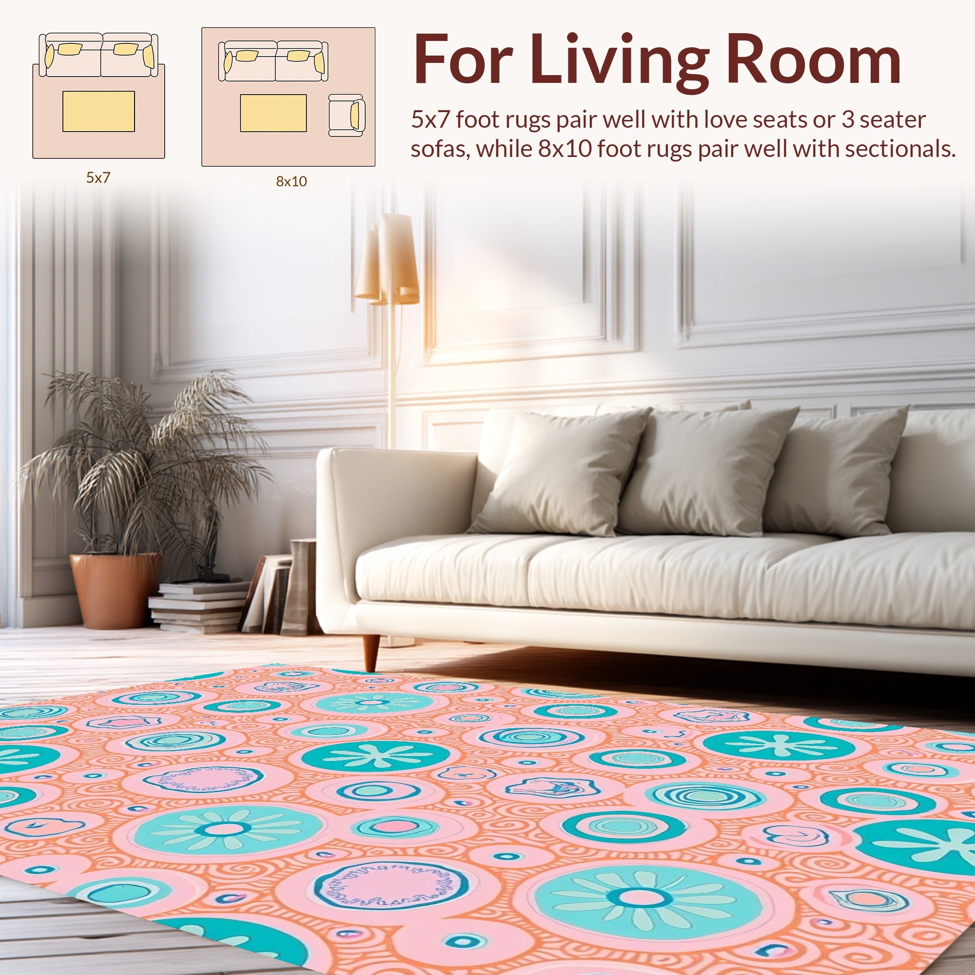 Whimsical Circles Vibrant Pattern Rug