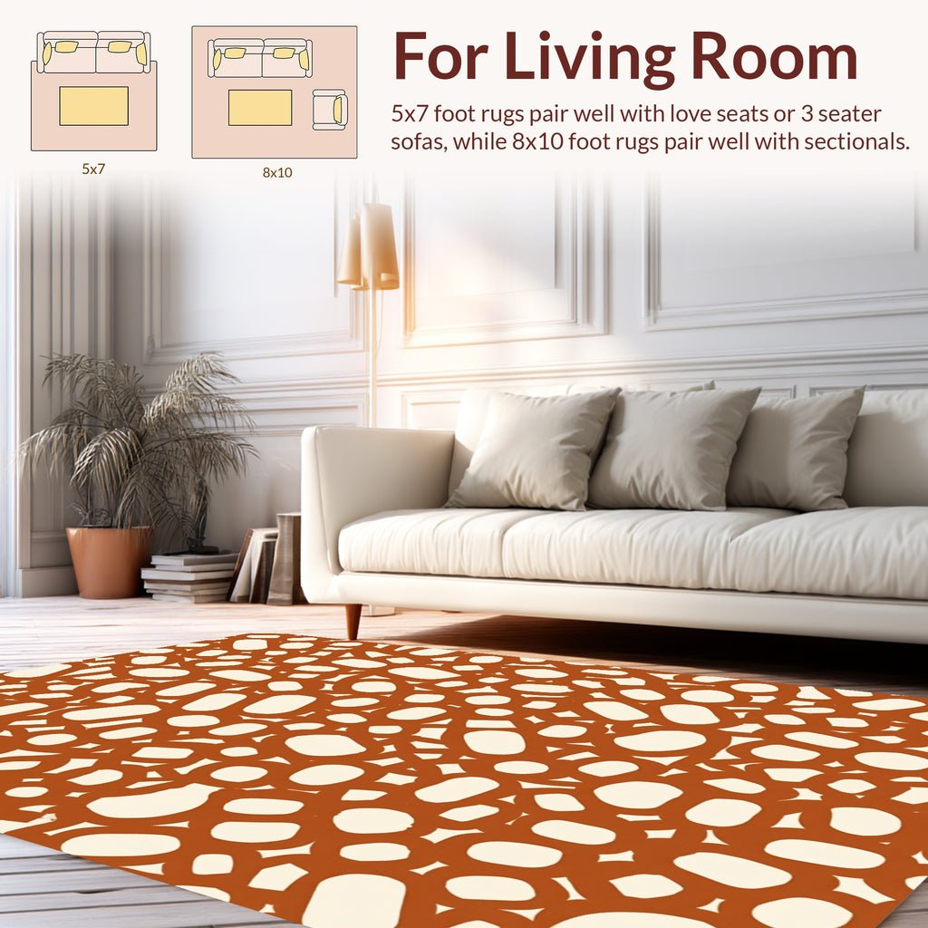 Terra Cotta Organic Abstract Pattern Rug