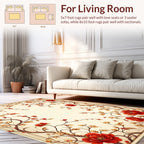 Vibrant Floral Vining Scroll Pattern Rug