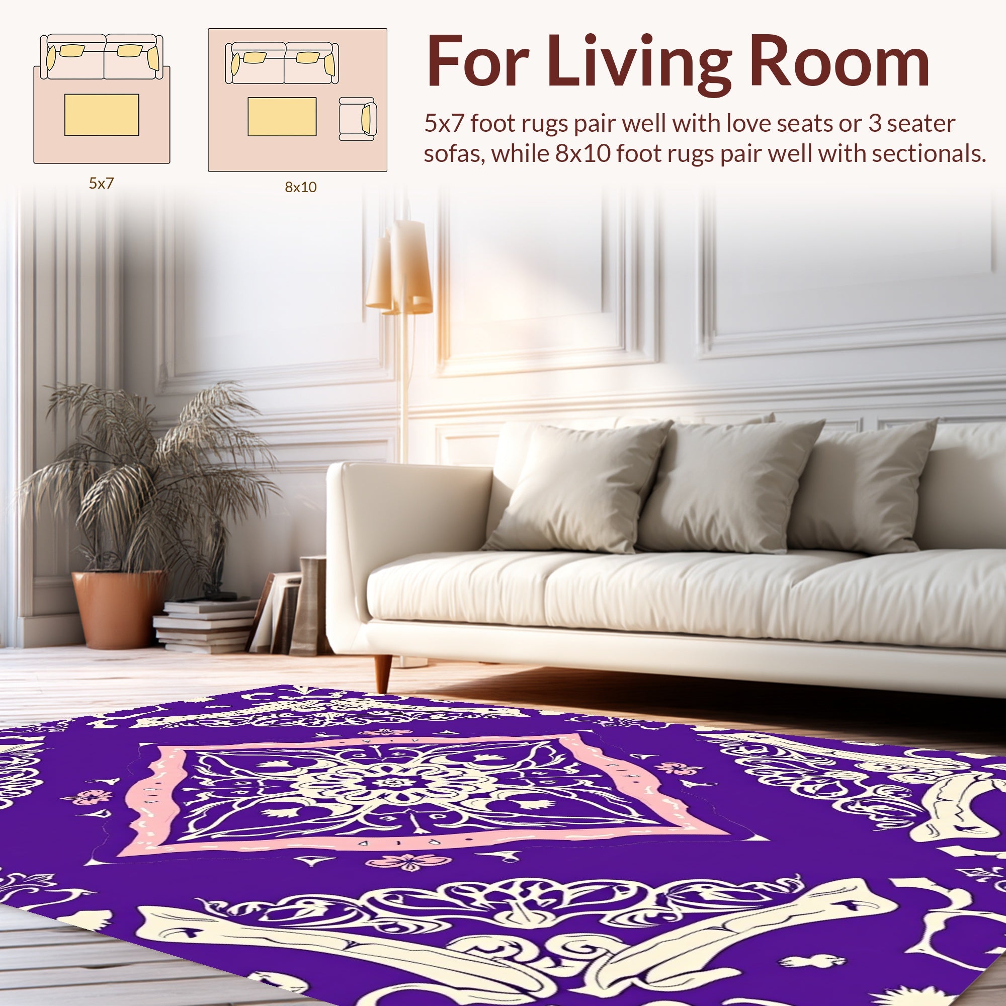Elegant Floral Mandala Design Rug