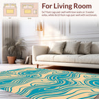 Aqua Whirls Abstract Pattern Rug