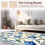 Regal Floral Vine Blue Tulip Rug