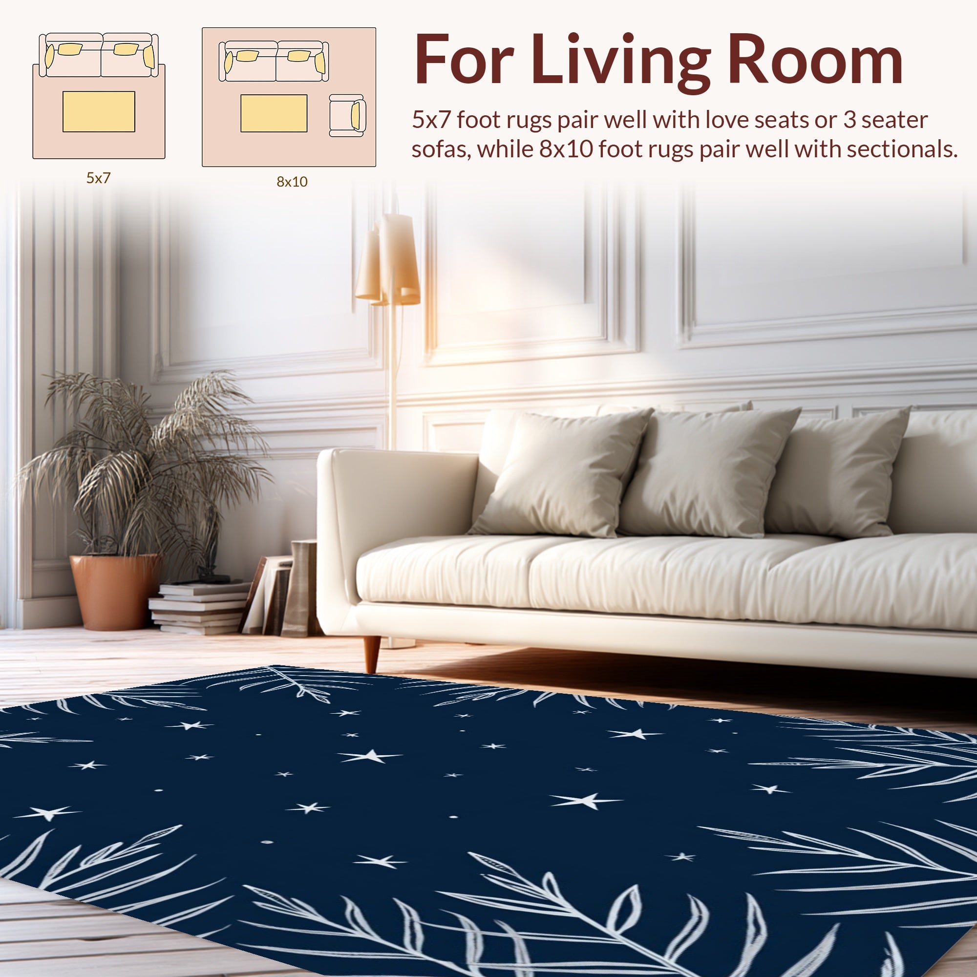 Botanical Starry Night Design Rug