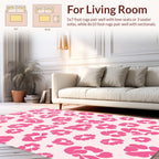 Pink Heart Patterned Retro Rug