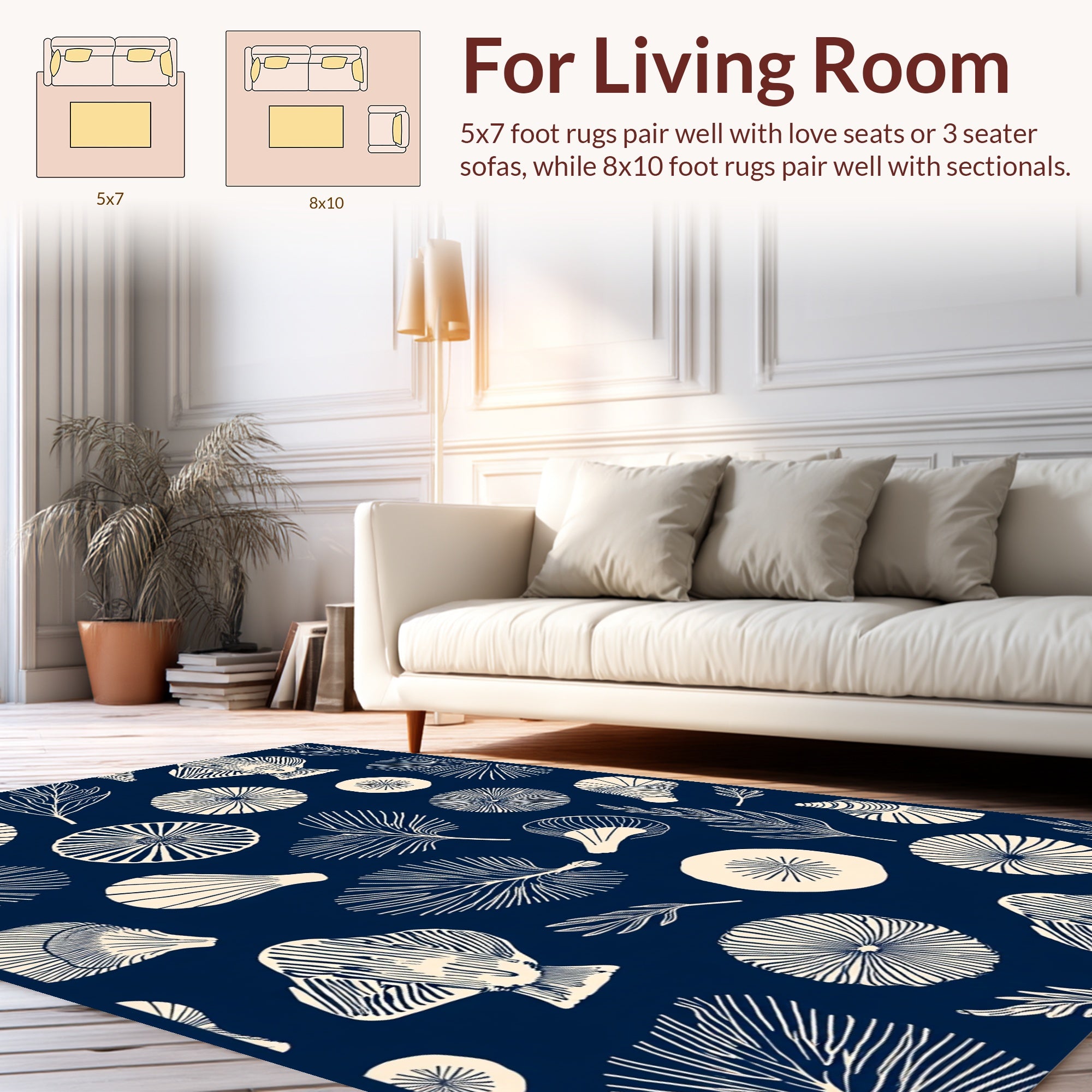 Botanical Circle Line Art Rug