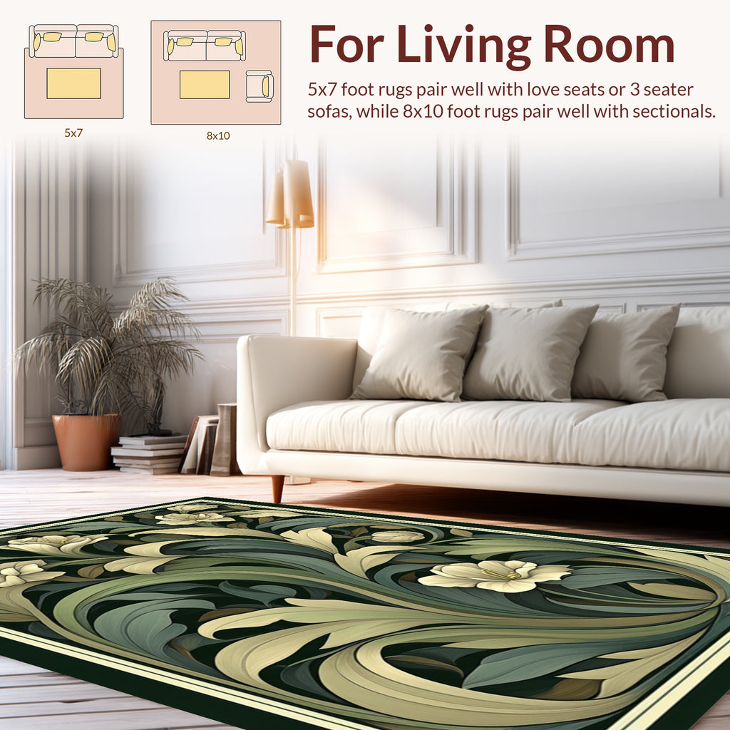 Art Nouveau Floral Art Rug