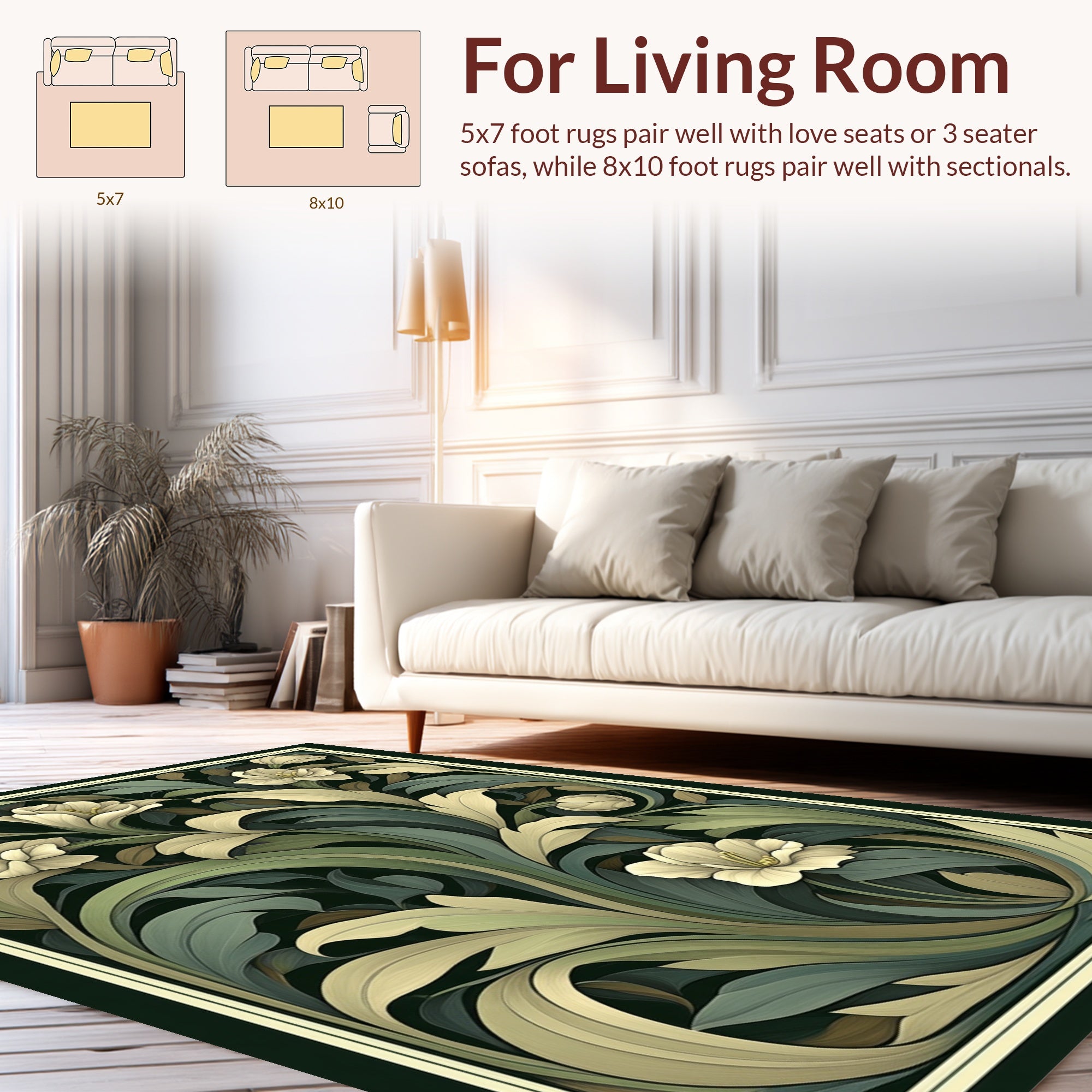 Art Nouveau Floral Art Rug