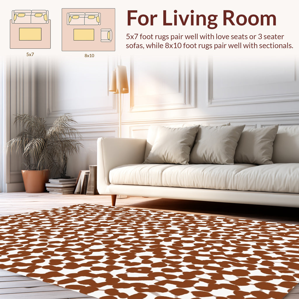 Brown Blotches Abstract Pattern Rug