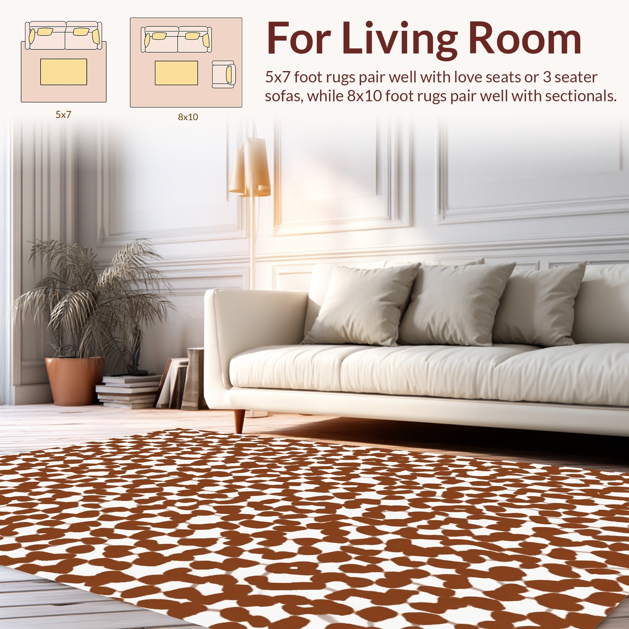 Brown Blotches Abstract Pattern Rug
