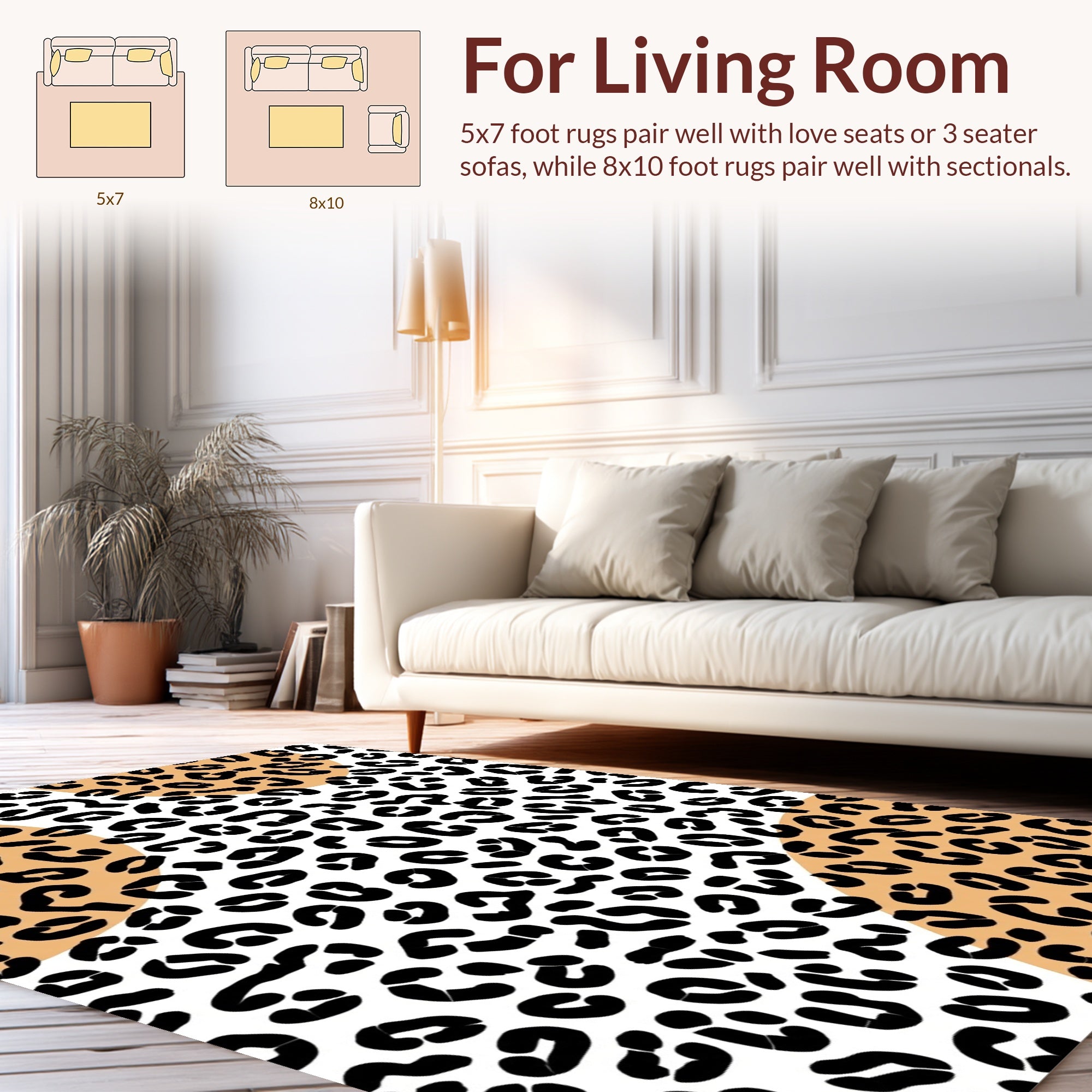 Bold Animal Print Geometric Design Rug
