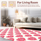 Coral Floral Pattern Rug