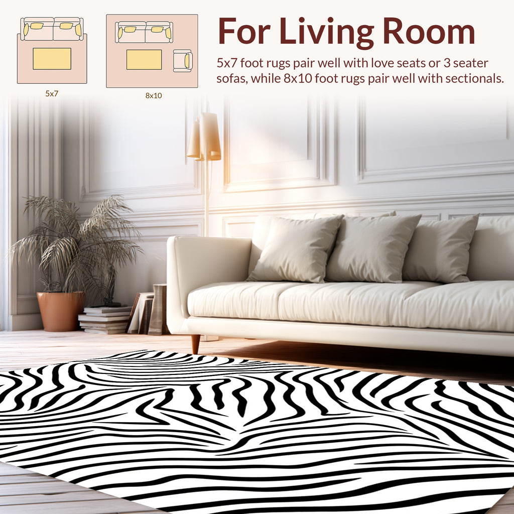 Wild Zebra Print Pattern Rug