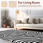 Bold Black White Wavy Lines Rug