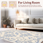 Blue Floral Symmetry Patterned Rug