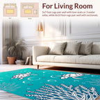 Sea Turtle Coral Reef Illustration Rug