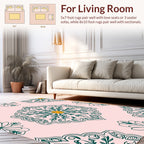 Emerald Floral Medallion Pattern Rug