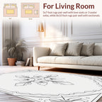 Ornate Floral Line Art Pattern Rug