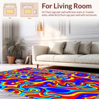 Vibrant Swirling Abstract Pattern Rug