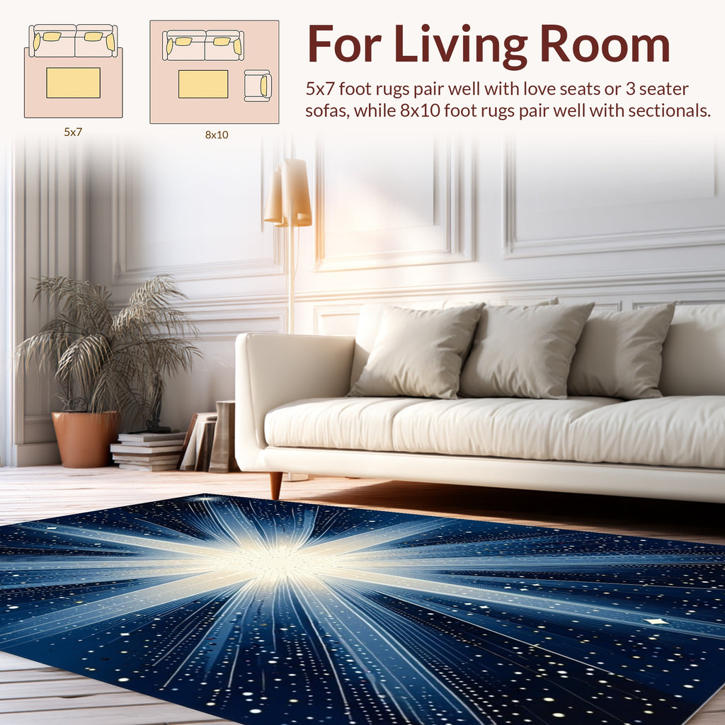 Cosmic Rays And Stars Pattern Rug