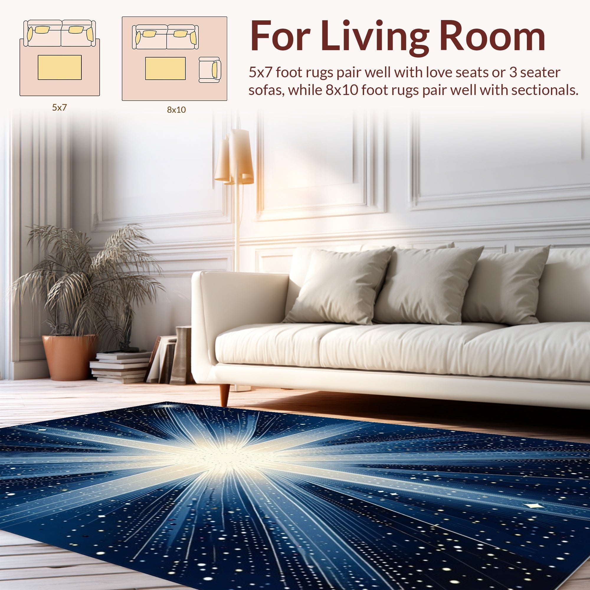 Cosmic Rays And Stars Pattern Rug