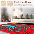 Whimsical Teal Octopus Graphic Design Rug