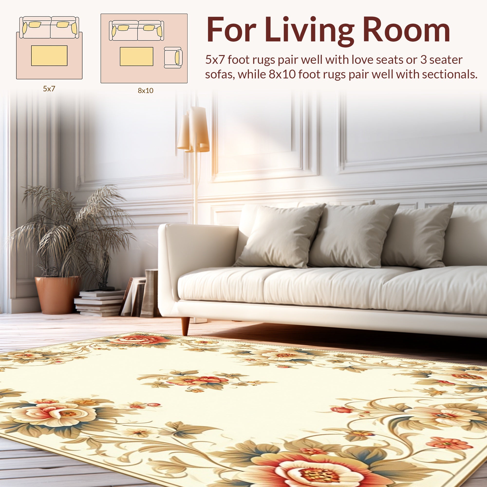 Classic Floral Vines PatternedRug Rug