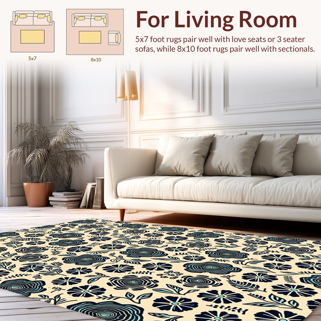 Chic Floral Nature Pattern Design Rug