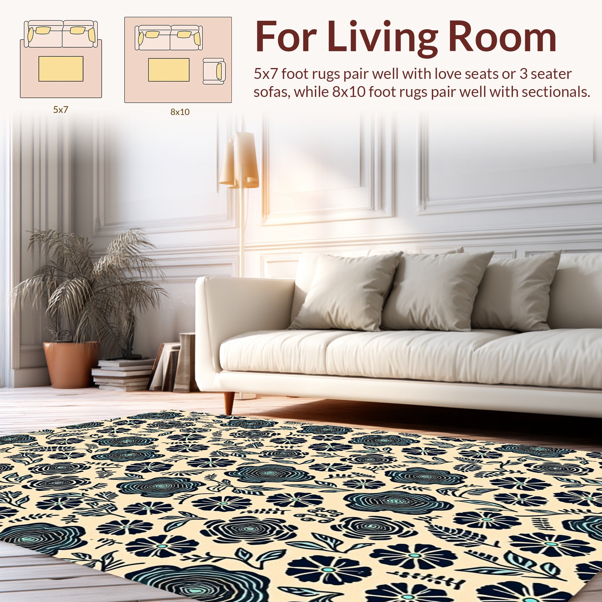 Chic Floral Nature Pattern Design Rug