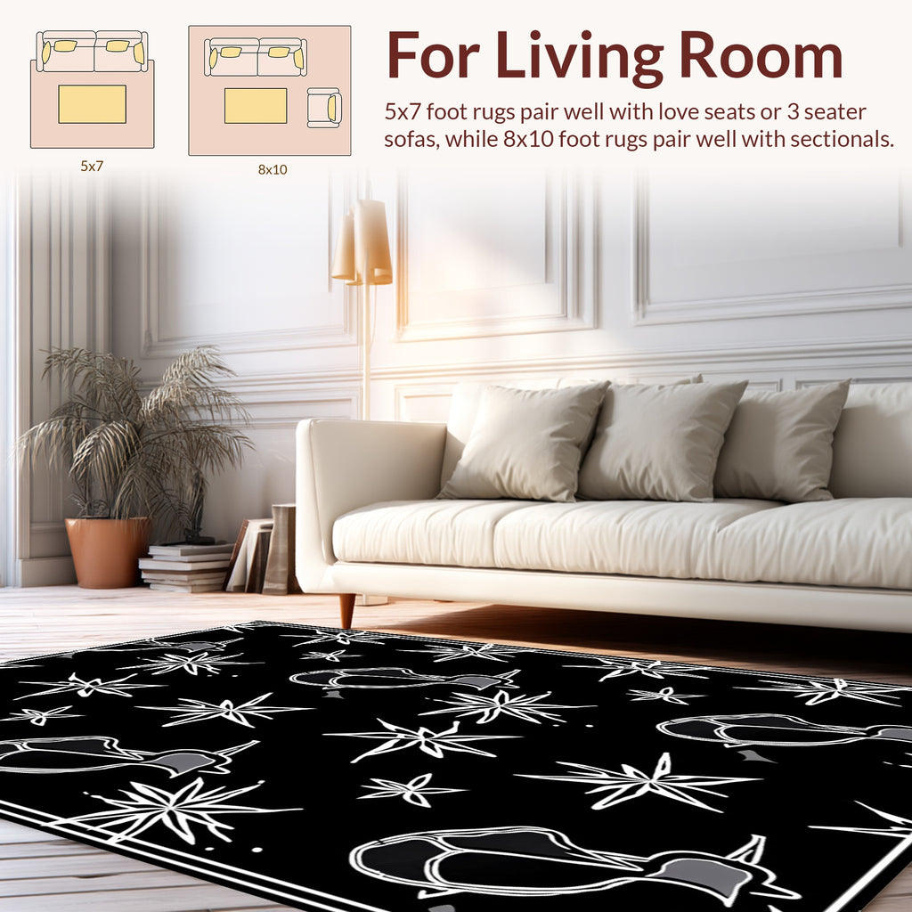 Abstract Star And Figure Pattern Rug