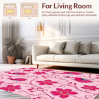 Pretty Pink Peacock Bloom Design Rug
