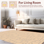 Geometric Tan And Black Abstract Pattern Rug