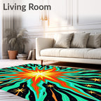 Radiant Starburst Sunburst Waves Rug