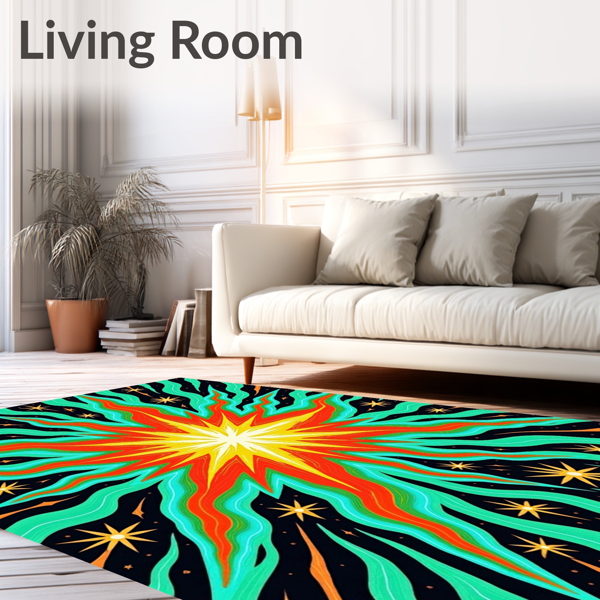 Radiant Starburst Sunburst Waves Rug
