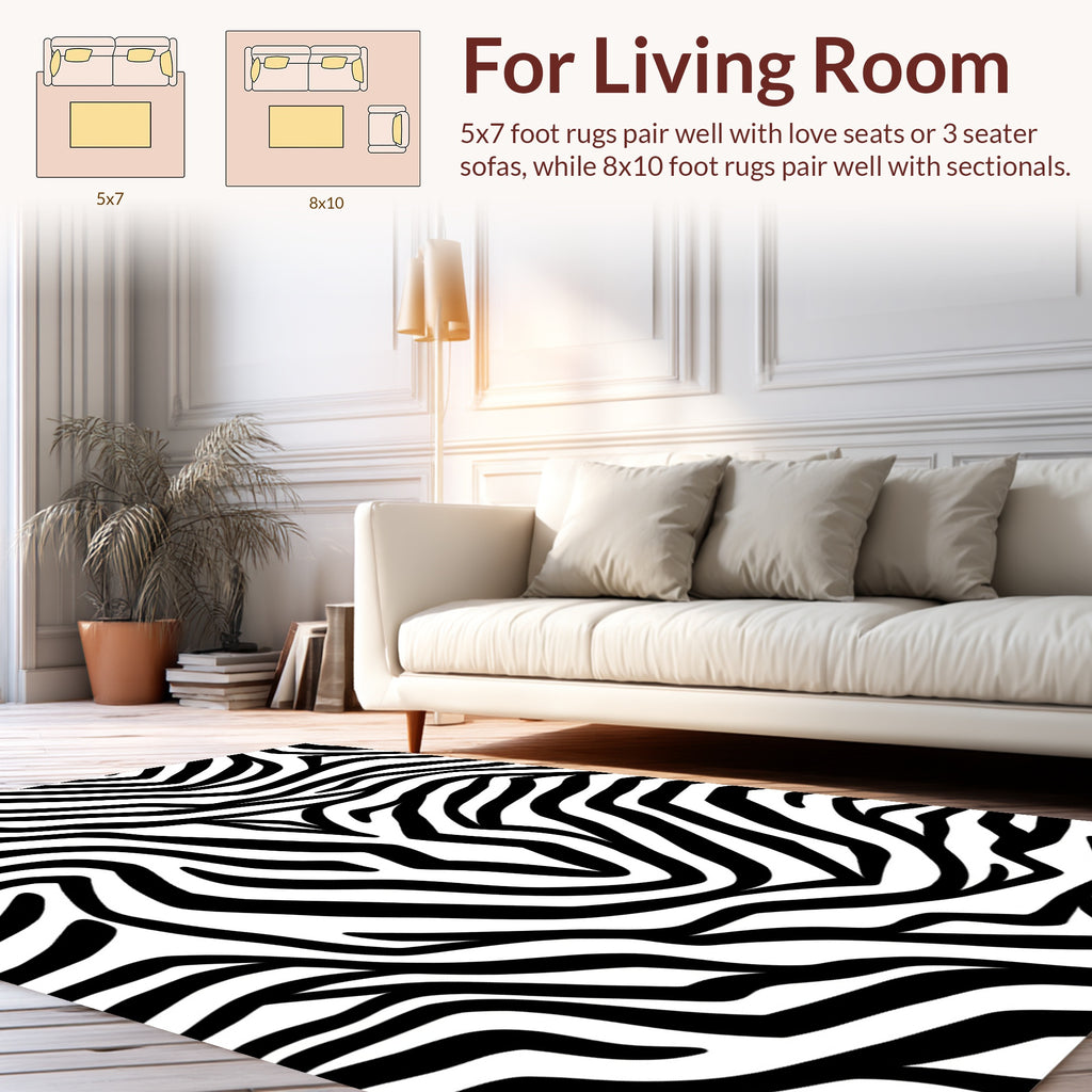 Bold Zebra Stripe Pattern Rug