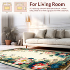 Oriental Lotus Butterflies Scenic Rug