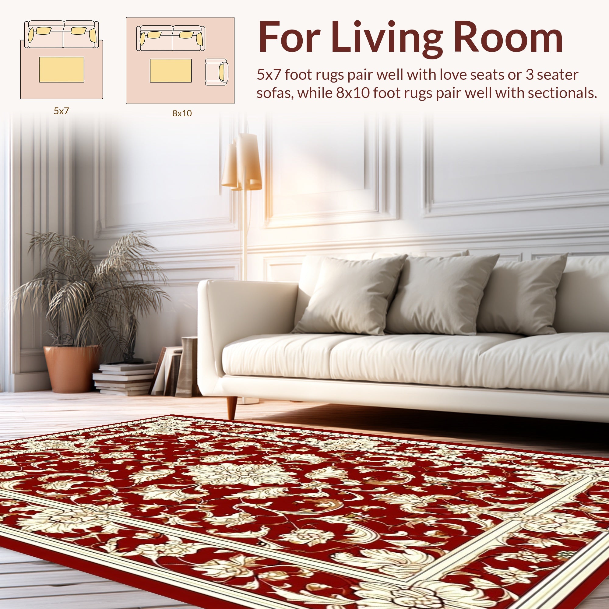 Rich Floral Vine Intricate Design Rug