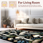 Whimsical Mushroom Garden Floral Rug