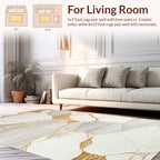 Polished Stone Marble Gold Pattern Rug