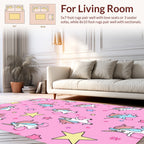 Playful Unicorns and Stars Pattern Rug