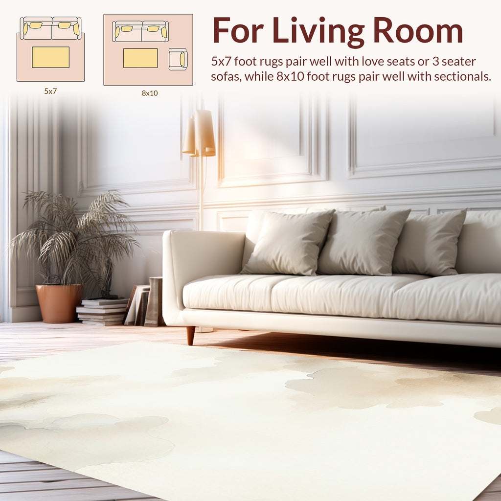Soft Wash Cloudscape Abstract Design Rug