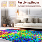 Vibrant Pixelated Psychedelic Abstract Rug