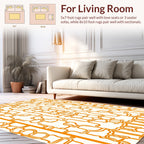 Modern Orange Abstract Organic Pattern Rug