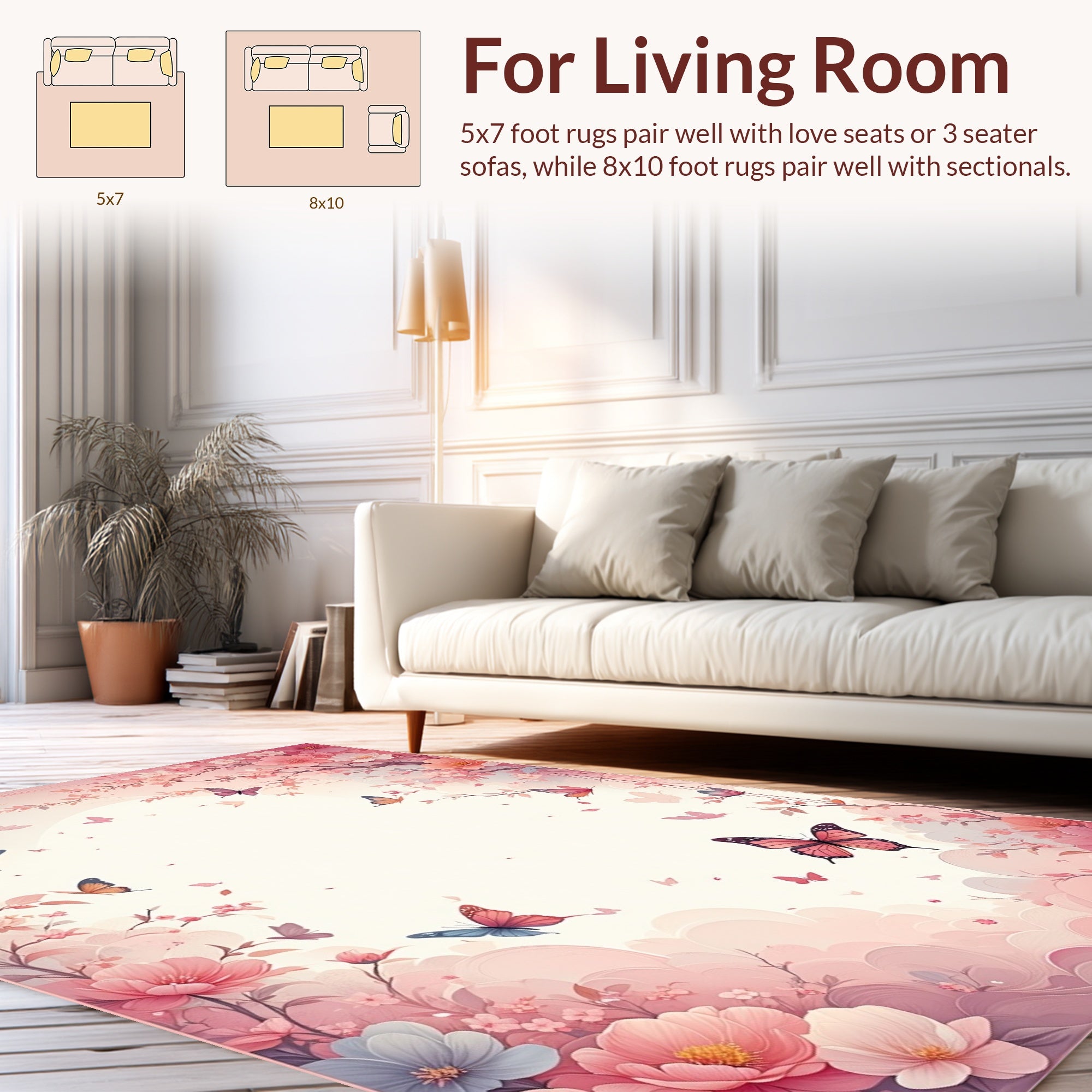 Spring Blossom Butterflies Garden Rug